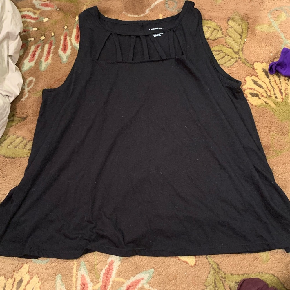 Black swing tank top with cut outs